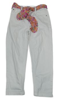 Bílé plátěné kalhoty s páskem S. Oliver