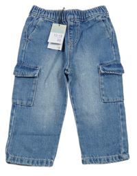 Nové - Modré rifle s kapsami Primark