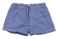 Fialové plátěné kraťasy s mašlemi 