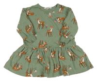 Khaki teplákové šaty se srnami H&M