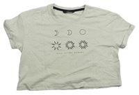 Světlebéžové crop tričko se sluníčky George