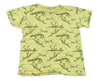 Citronové tričko s kostrami dinosaurů