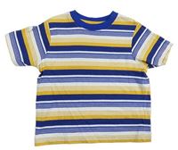 Tmavomodro-bílo-žluté pruhované tričko Mothercare 