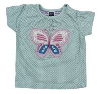 Světlemodré tričko s motýlkem a puntíky M&Co. 