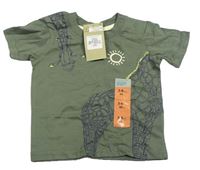 Khaki tričko se žirafou PRIMARK