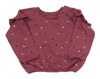 Růžová mikina s kytičkami a volánky Matalan