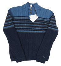 Modro-tmavomodrý pruhovaný svetr M&Co