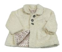 Smetanový kožešinový zateplený kabátek s límečkem zn. George 