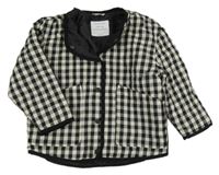 Černo-bílá kostkovaná plátěná zateplená bunda Primark