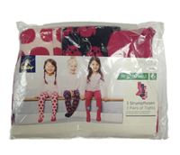 Nové - 3x - punčocháče růžovo- světelrůžové s puntíky + růžovo-tmavomodré Tchibo