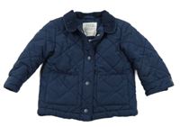 Tmavomodrá šusťáková prošívaná zateplená bunda F&F