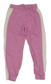 Růžovo-bílé tepláky Rainbow