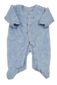 Světlemodrý chlupatý overal se zvířátky Matalan