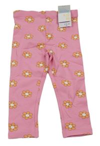 Nové - Růžové legíny s kytičkami Primark