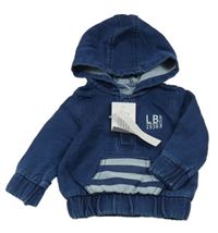 Nová - Tmavomodrá riflová tepláková bunda s klokankou a kapucí Ladybird