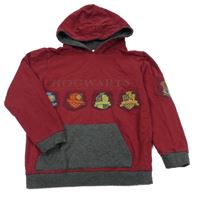 Vínovo-šedá mikina Harry Potter s kapucí 