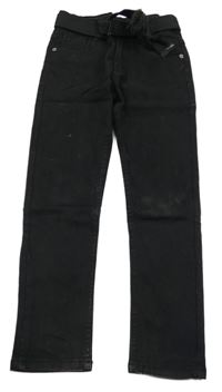 Nové - Černé rifle s páskem Rock wear