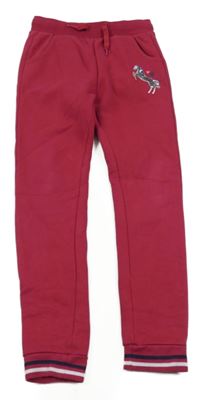 Malinové tepláky s koníkem a flitry Salt and Pepper