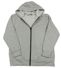 Šedá melírovaná propínací mikina s kapucí George 