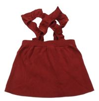 Červená pletená sukně s kšandami H&M