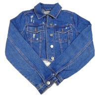 Modrá riflová crop bunda s prošoupáním New Look