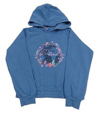 Modrá crop mikina s planetou a kapucí Pocopiano