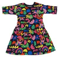 Tmavomodré bavlněné šaty s jednorožci Matalan