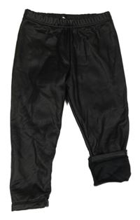 Černé potažené zateplené legíny Zara