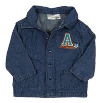 Modrá riflová košilová bunda s nápisem Ergee