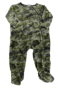 Khaki-šedý army chlupatý overal Next