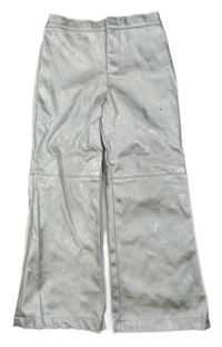 Stříbrné koženkové kalhoty Primark