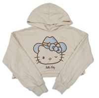 Smetanová crop mikina s Kitty a kapucí H&M