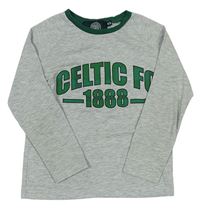 Šedo-tmavozelené melírované triko s logem a číslem Celtic