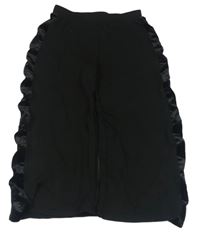 Černé teplákové culottes kalhoty se sametovým pruhem zn. H&M
