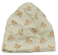 Smetanová puntíkatá čepice s kytičkami LC WaIKIKI