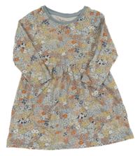 Světlemodrošedé šaty s kytičkami Nutmeg