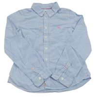 Světlemodro-bílá pruhovaná halenka s výšivkou H&M