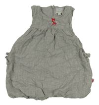 Šedé melírované cargo balonové podšité šaty se zvířátky a mašličkami Prémaman