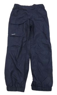 Tmavomodré šusťákové nepromokavé funkční kalhoty s kapsou TRIBORD