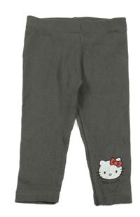 Tmavošedé žebrované legíny s Kitty Sanrio