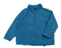 Petrolejová fleecová propínací mikina Tu