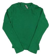 Tmavozelené žebrované crop triko BLUE EFFECT