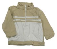 Béžovo-smetanová pruhovaná mikina s pruhy deolinda