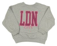 Šedá melírovaná mikina s písmenky Tu