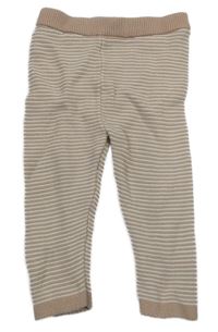 Pudrovo-bílé pruhované pletené tepláky F&F