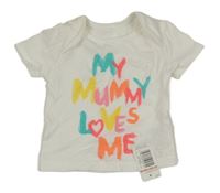 Nové - bílé tričko s barevnými nápisy F&F