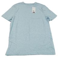 Nové - světlemodré melírované tričko s kapsou F&F