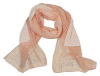 Broskvová třpytivá hedvábná šála s logem z kamínků Barbie