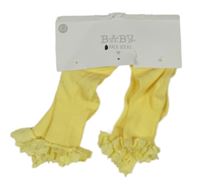 Nové - 2x - Žluté ponožky s volánkem s madeirou Matalan