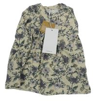 Nové - béžové šaty s kytičkami name it.